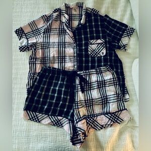 Victoria’s Secret Pink and Black Check Pajama Set Soft Lounge Set